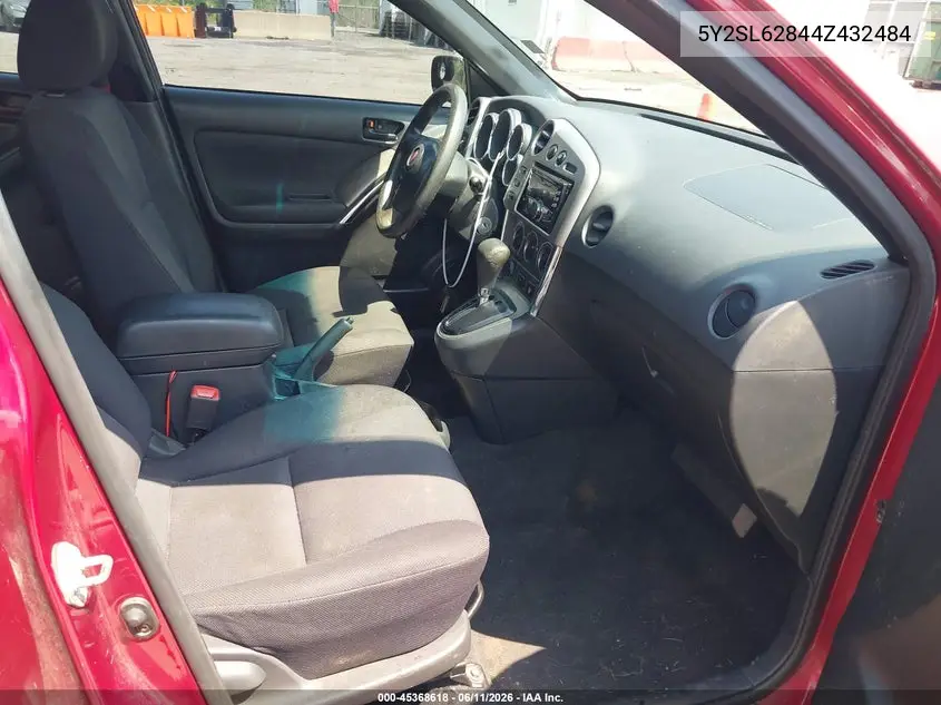 2004 Pontiac Vibe VIN: 5Y2SL62844Z432484 Lot: 45368618