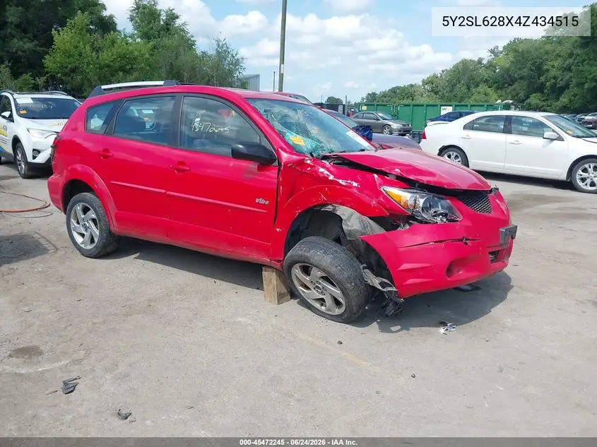 2004 Pontiac Vibe VIN: 5Y2SL628X4Z434515 Lot: 45472245