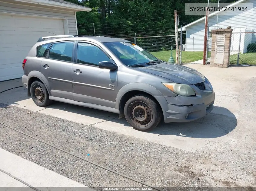 2004 Pontiac Vibe VIN: 5Y2SL62854Z441954 Lot: 45500251