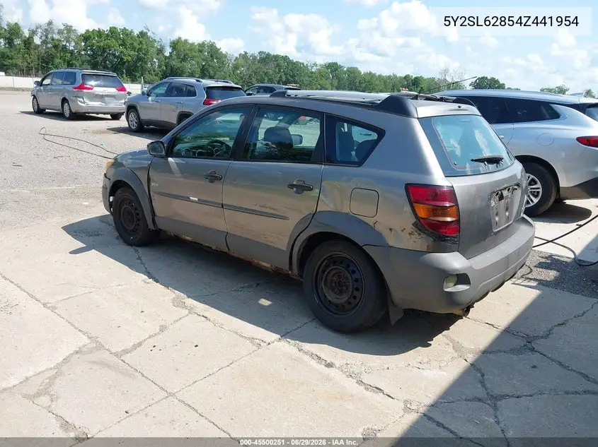 2004 Pontiac Vibe VIN: 5Y2SL62854Z441954 Lot: 45500251