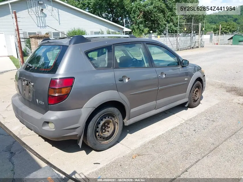 2004 Pontiac Vibe VIN: 5Y2SL62854Z441954 Lot: 45500251