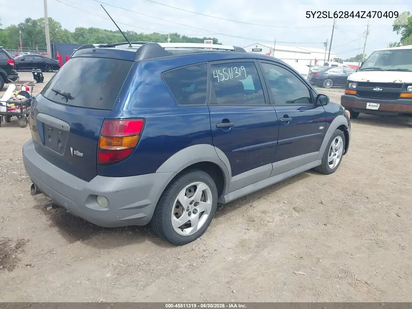 2004 Pontiac Vibe VIN: 5Y2SL62844Z470409 Lot: 45511319