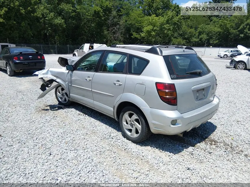 2004 Pontiac Vibe VIN: 5Y2SL62834Z433478 Lot: 45522569