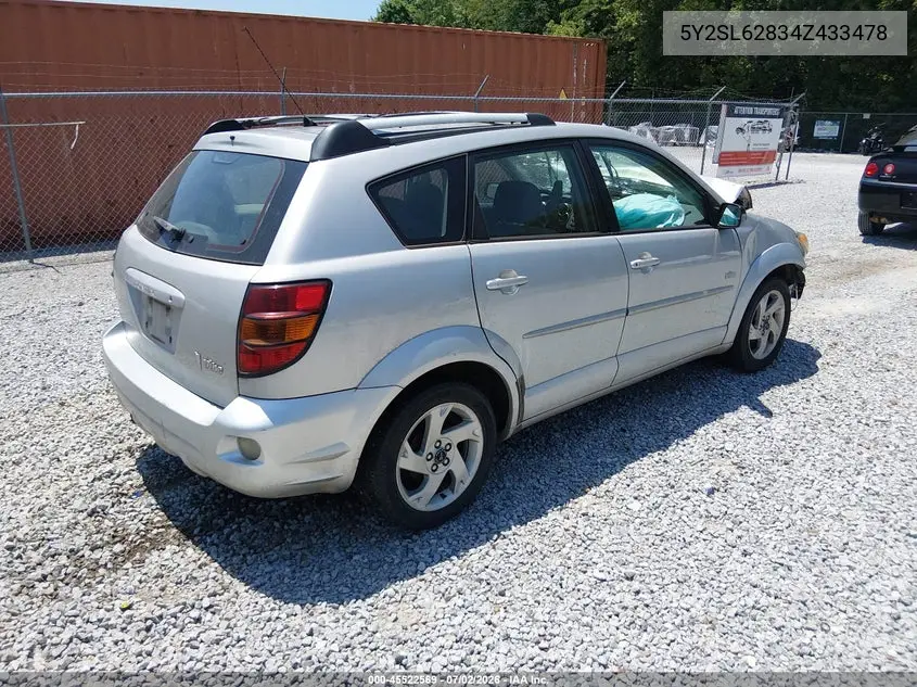2004 Pontiac Vibe VIN: 5Y2SL62834Z433478 Lot: 45522569