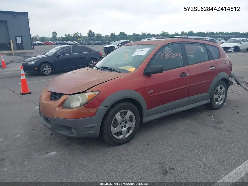 2004 Pontiac Vibe VIN: 5Y2SL62844Z414812 Lot: 45558791