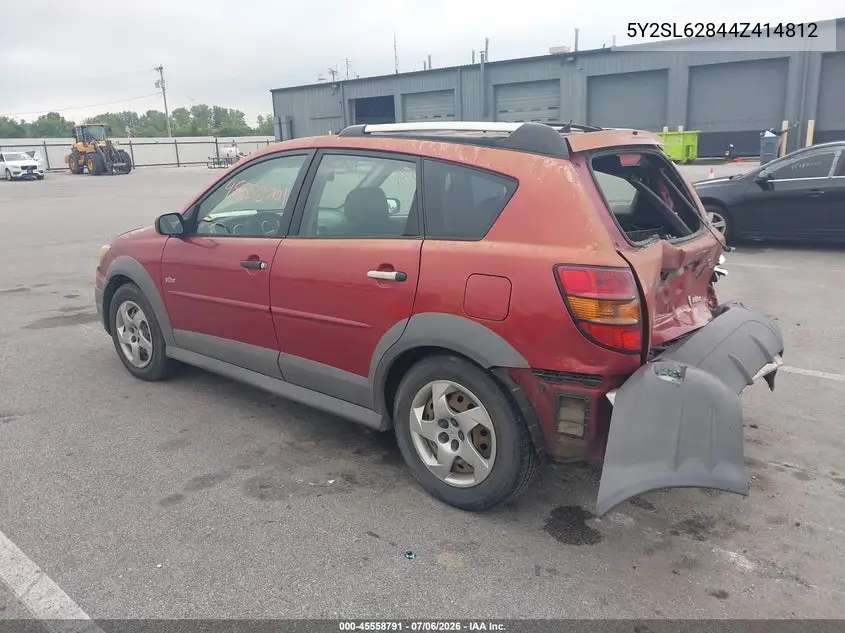 2004 Pontiac Vibe VIN: 5Y2SL62844Z414812 Lot: 45558791
