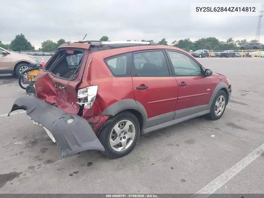 2004 Pontiac Vibe VIN: 5Y2SL62844Z414812 Lot: 45558791