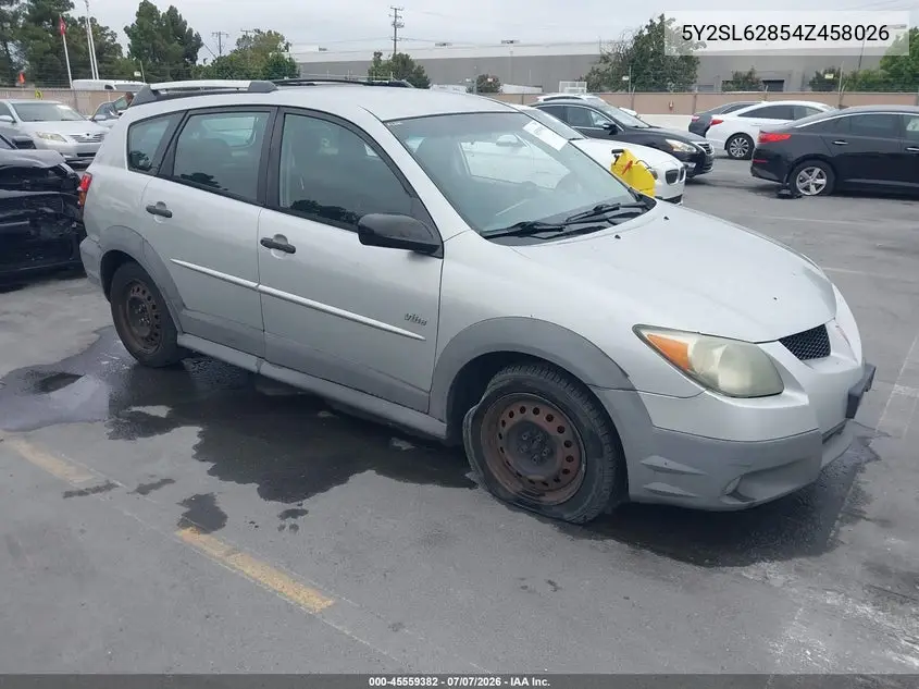 2004 Pontiac Vibe VIN: 5Y2SL62854Z458026 Lot: 45559382
