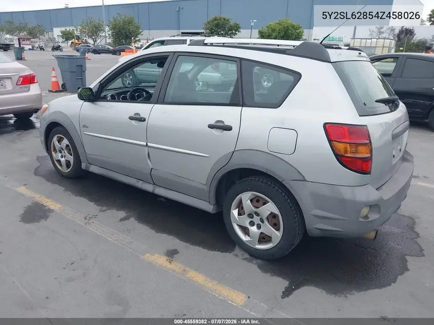 2004 Pontiac Vibe VIN: 5Y2SL62854Z458026 Lot: 45559382