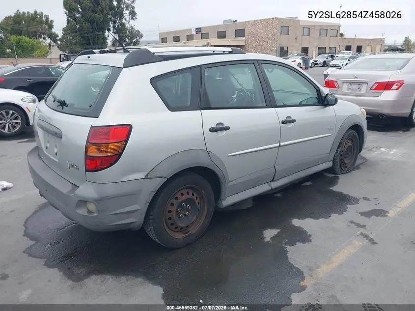 2004 Pontiac Vibe VIN: 5Y2SL62854Z458026 Lot: 45559382