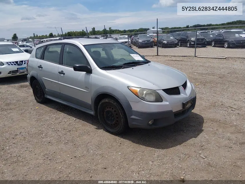 2004 Pontiac Vibe VIN: 5Y2SL62834Z444805 Lot: 45564940