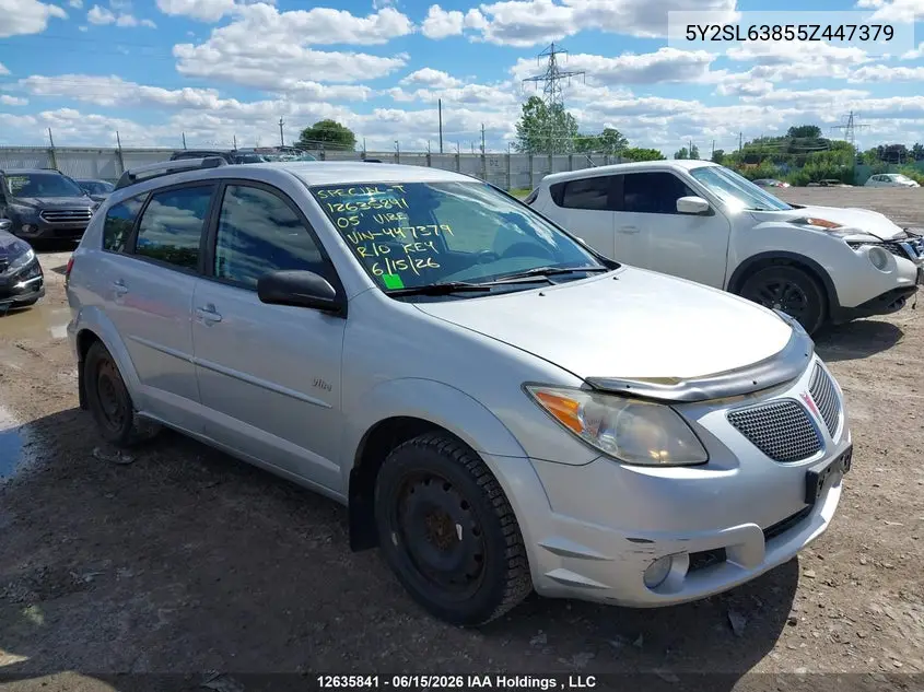 2005 Pontiac Vibe VIN: 5Y2SL63855Z447379 Lot: 12635841