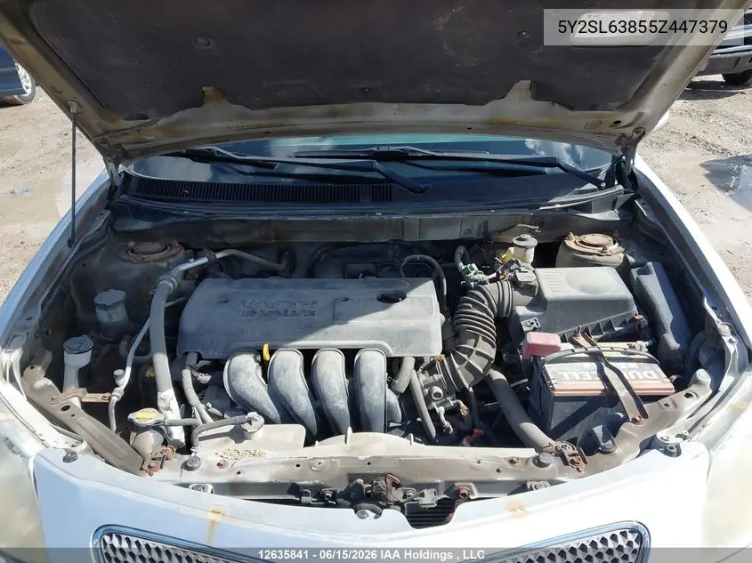2005 Pontiac Vibe VIN: 5Y2SL63855Z447379 Lot: 12635841