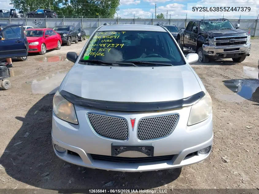 2005 Pontiac Vibe VIN: 5Y2SL63855Z447379 Lot: 12635841