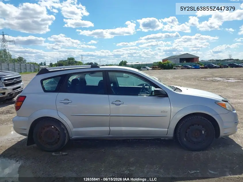 2005 Pontiac Vibe VIN: 5Y2SL63855Z447379 Lot: 12635841