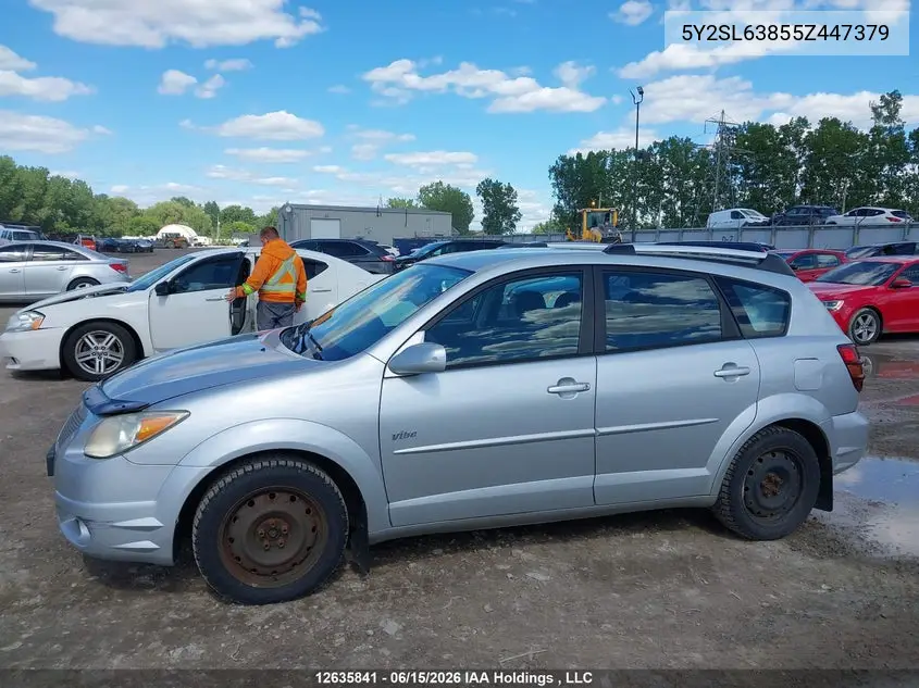 2005 Pontiac Vibe VIN: 5Y2SL63855Z447379 Lot: 12635841
