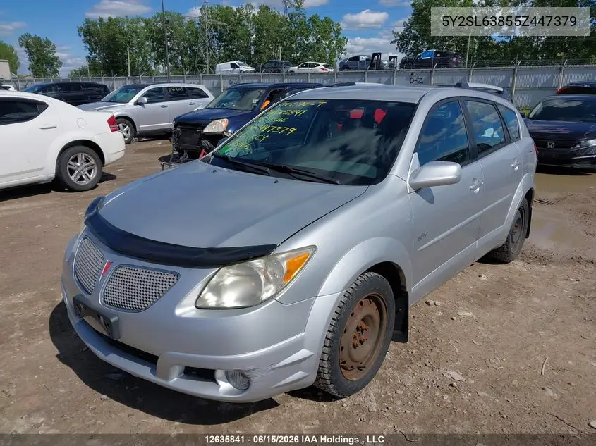 2005 Pontiac Vibe VIN: 5Y2SL63855Z447379 Lot: 12635841