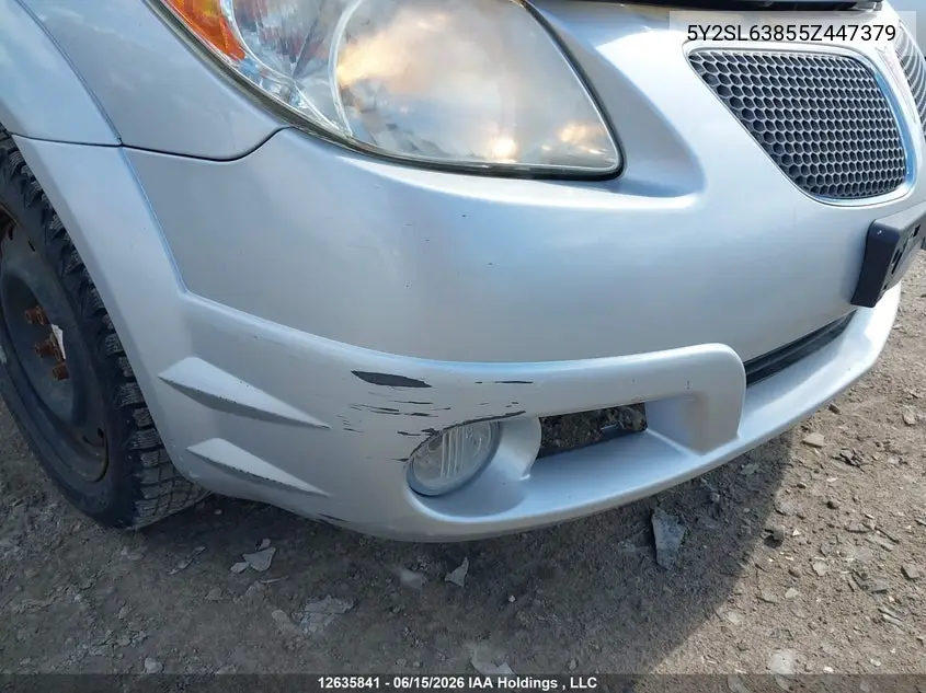 2005 Pontiac Vibe VIN: 5Y2SL63855Z447379 Lot: 12635841