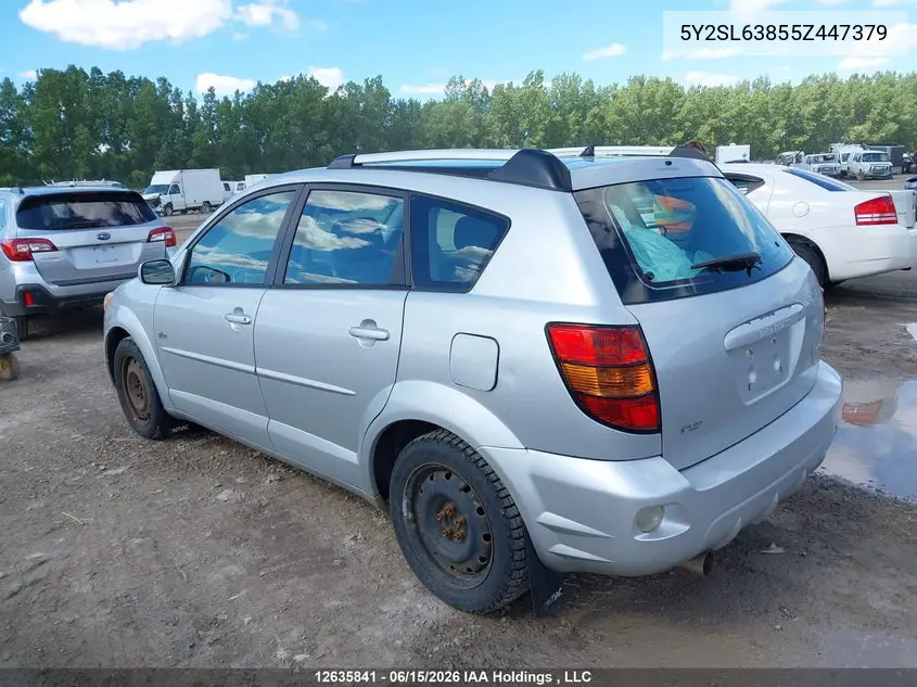 2005 Pontiac Vibe VIN: 5Y2SL63855Z447379 Lot: 12635841