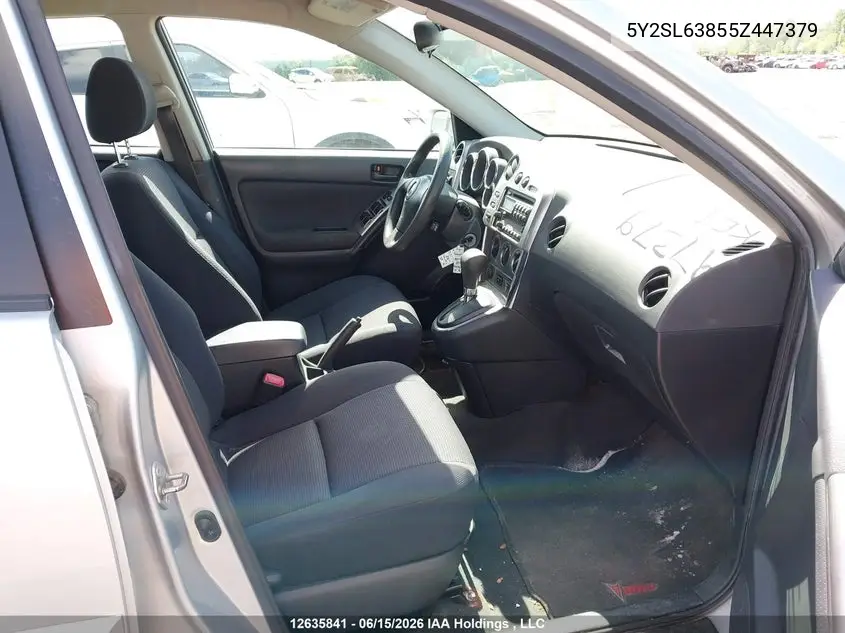 2005 Pontiac Vibe VIN: 5Y2SL63855Z447379 Lot: 12635841