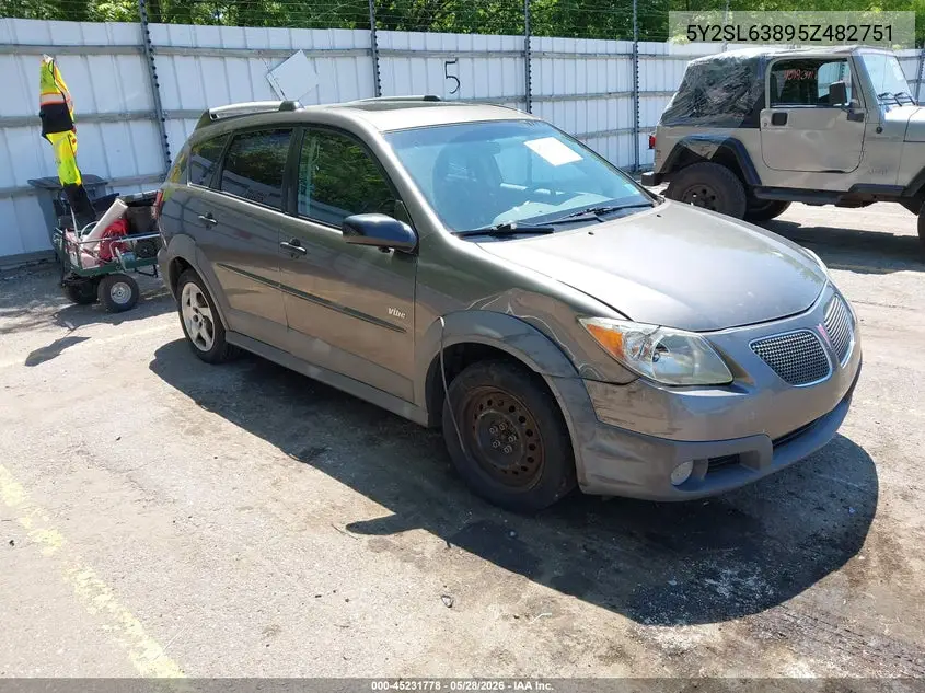 2005 Pontiac Vibe VIN: 5Y2SL63895Z482751 Lot: 45231778