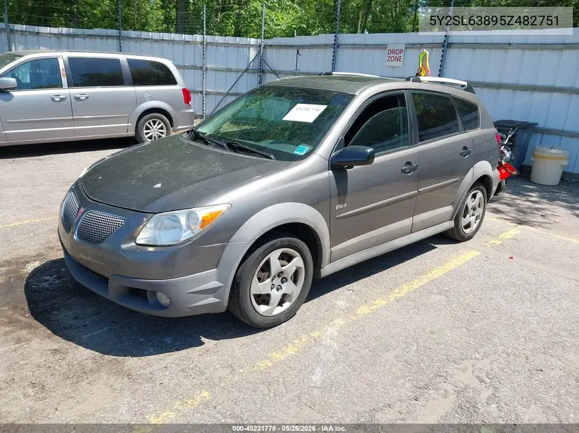 2005 Pontiac Vibe VIN: 5Y2SL63895Z482751 Lot: 45231778