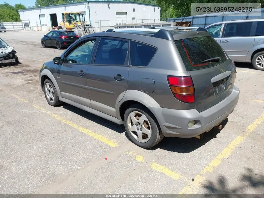 2005 Pontiac Vibe VIN: 5Y2SL63895Z482751 Lot: 45231778