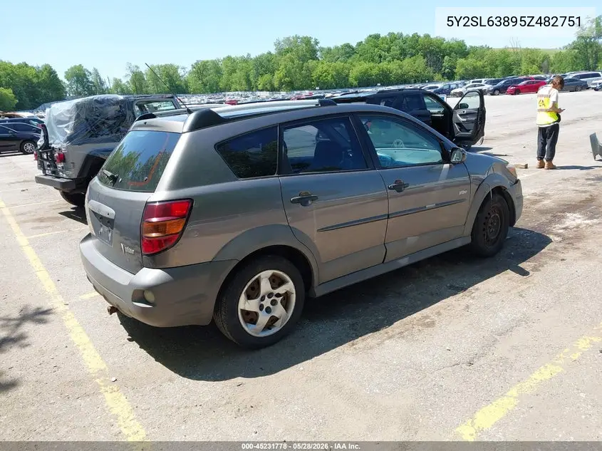 2005 Pontiac Vibe VIN: 5Y2SL63895Z482751 Lot: 45231778