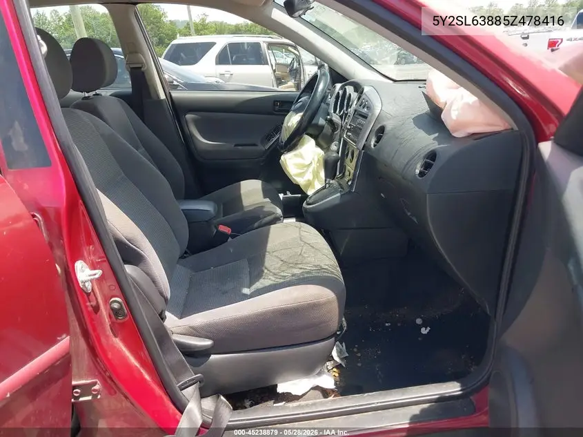 2005 Pontiac Vibe VIN: 5Y2SL63885Z478416 Lot: 45238879