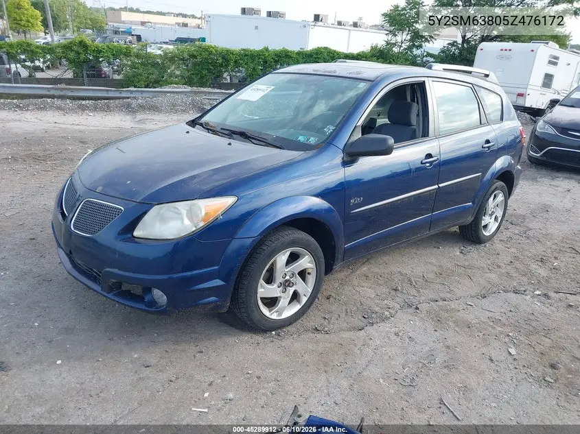 2005 Pontiac Vibe VIN: 5Y2SM63805Z476172 Lot: 45289912