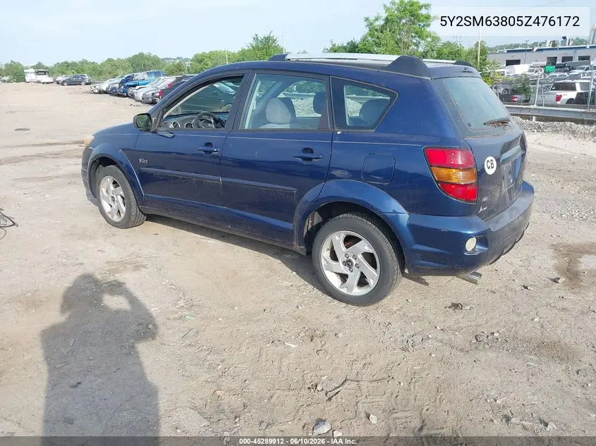 2005 Pontiac Vibe VIN: 5Y2SM63805Z476172 Lot: 45289912