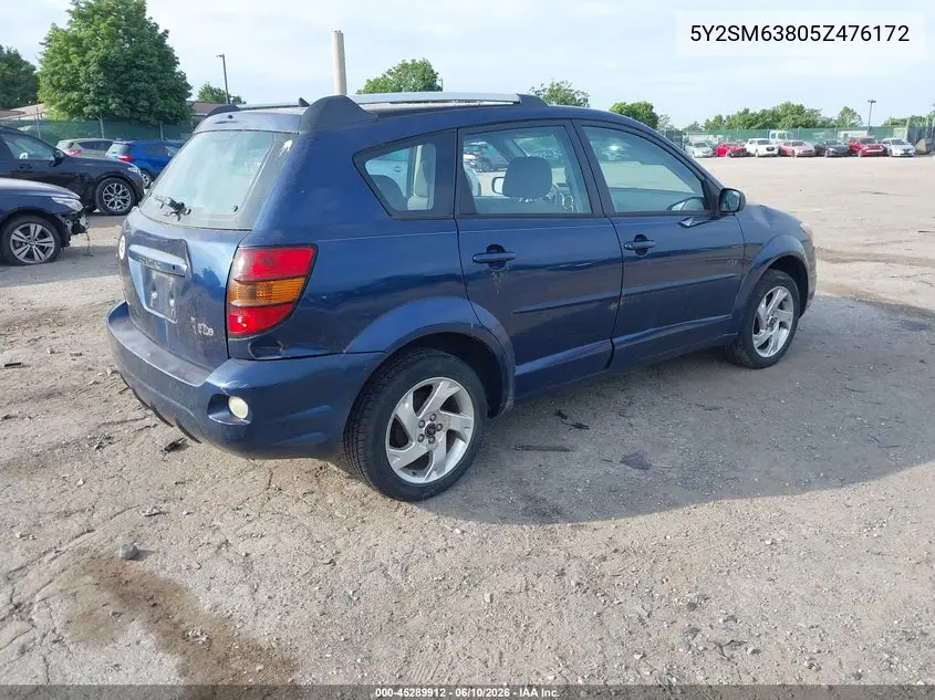 2005 Pontiac Vibe VIN: 5Y2SM63805Z476172 Lot: 45289912