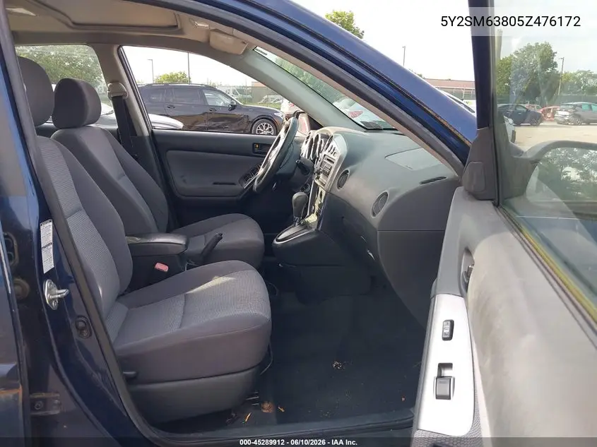 2005 Pontiac Vibe VIN: 5Y2SM63805Z476172 Lot: 45289912