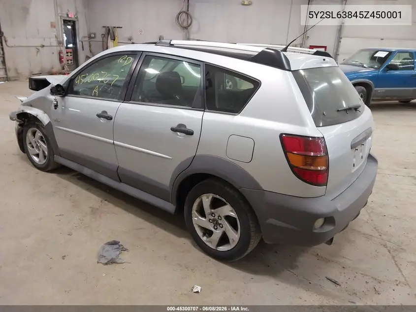 2005 Pontiac Vibe VIN: 5Y2SL63845Z450001 Lot: 45300707