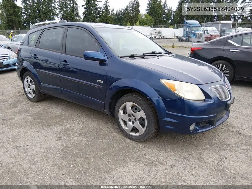 2005 Pontiac Vibe VIN: 5Y2SL63855Z404029 Lot: 45320829