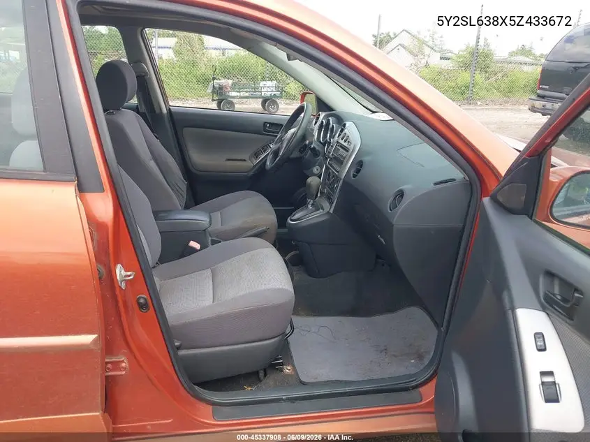 2005 Pontiac Vibe VIN: 5Y2SL638X5Z433672 Lot: 45337908