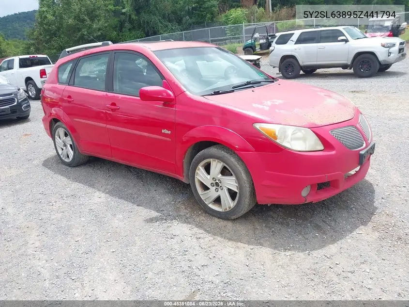 2005 Pontiac Vibe VIN: 5Y2SL63895Z441794 Lot: 45351084