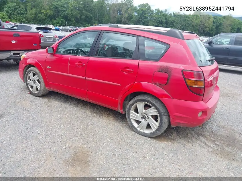 2005 Pontiac Vibe VIN: 5Y2SL63895Z441794 Lot: 45351084