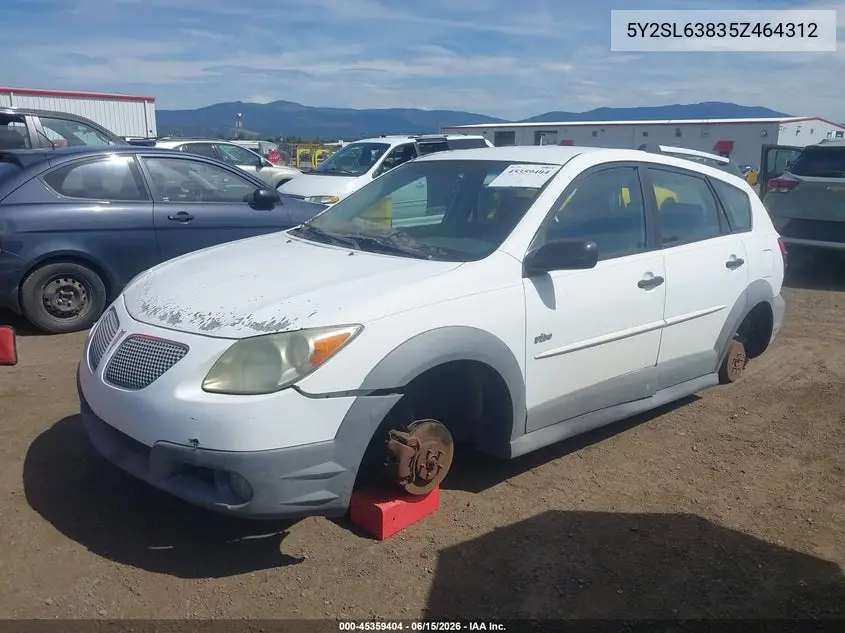 2005 Pontiac Vibe VIN: 5Y2SL63835Z464312 Lot: 45359404