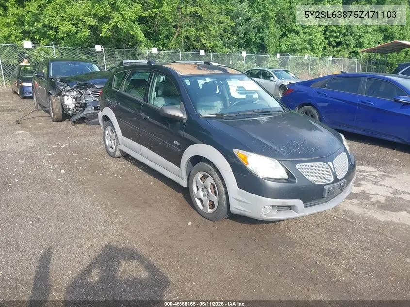 2005 Pontiac Vibe VIN: 5Y2SL63875Z471103 Lot: 45368165