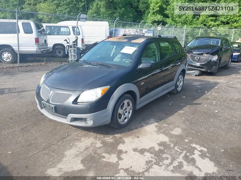 2005 Pontiac Vibe VIN: 5Y2SL63875Z471103 Lot: 45368165