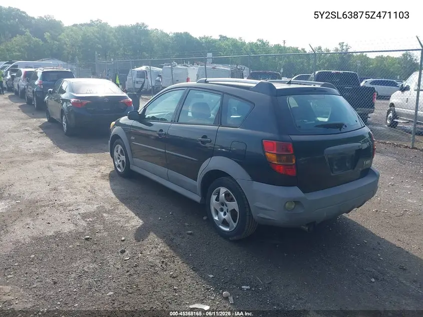 2005 Pontiac Vibe VIN: 5Y2SL63875Z471103 Lot: 45368165