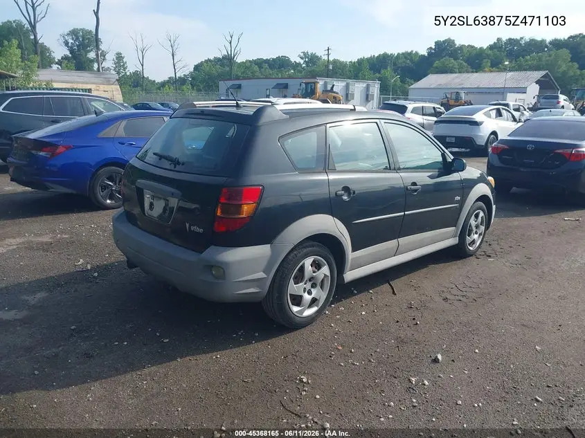 2005 Pontiac Vibe VIN: 5Y2SL63875Z471103 Lot: 45368165