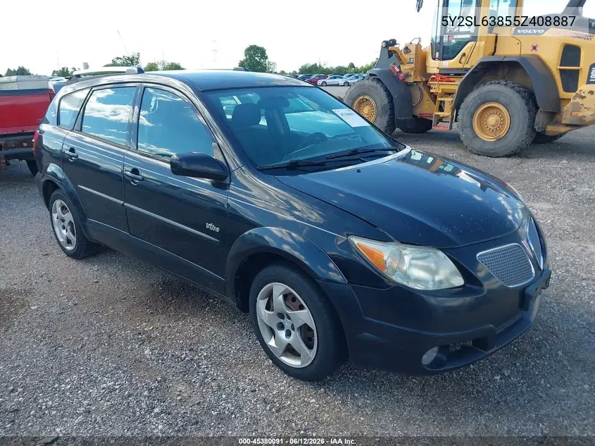 2005 Pontiac Vibe VIN: 5Y2SL63855Z408887 Lot: 45380091
