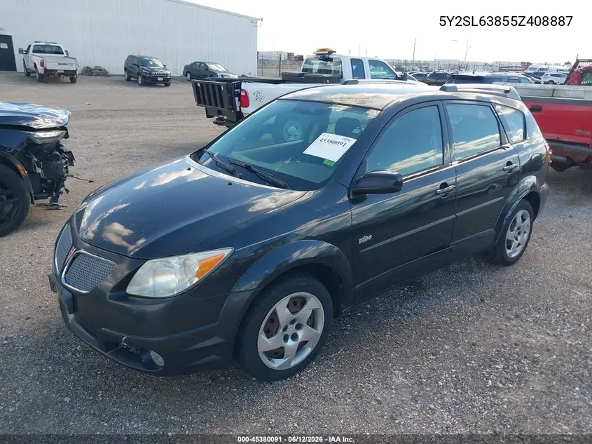2005 Pontiac Vibe VIN: 5Y2SL63855Z408887 Lot: 45380091