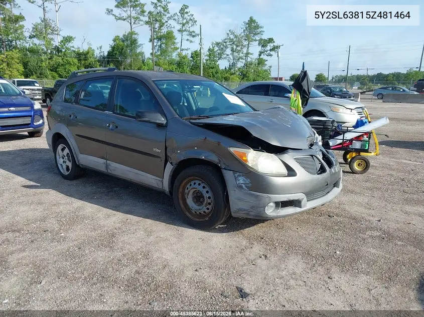 2005 Pontiac Vibe VIN: 5Y2SL63815Z481464 Lot: 45385623