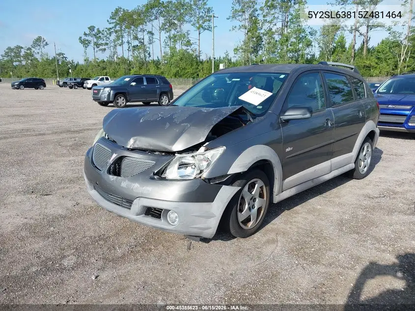 2005 Pontiac Vibe VIN: 5Y2SL63815Z481464 Lot: 45385623