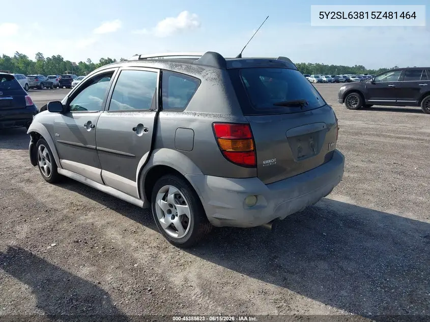 2005 Pontiac Vibe VIN: 5Y2SL63815Z481464 Lot: 45385623