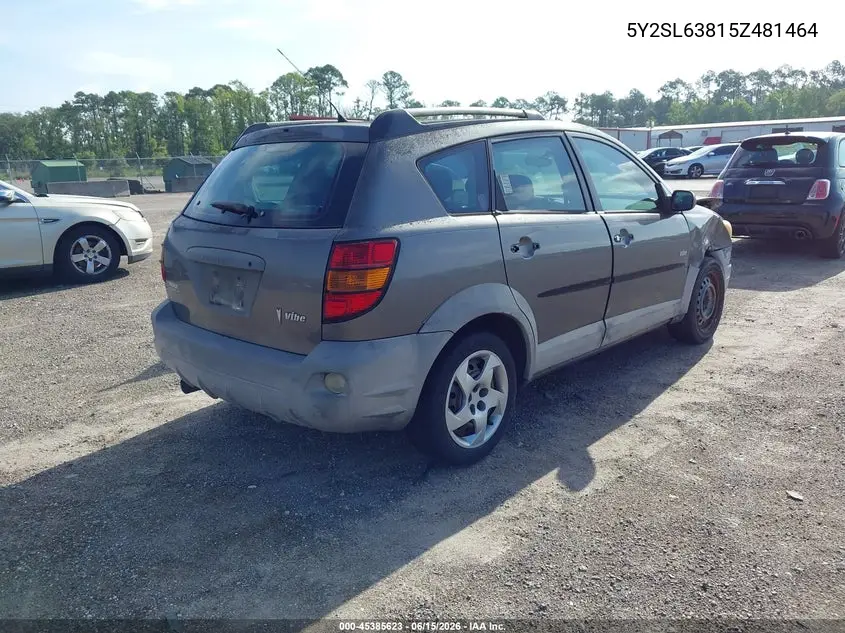 2005 Pontiac Vibe VIN: 5Y2SL63815Z481464 Lot: 45385623