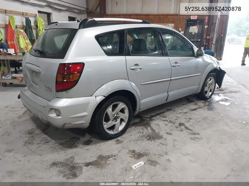 2005 Pontiac Vibe VIN: 5Y2SL63895Z420878 Lot: 45429991